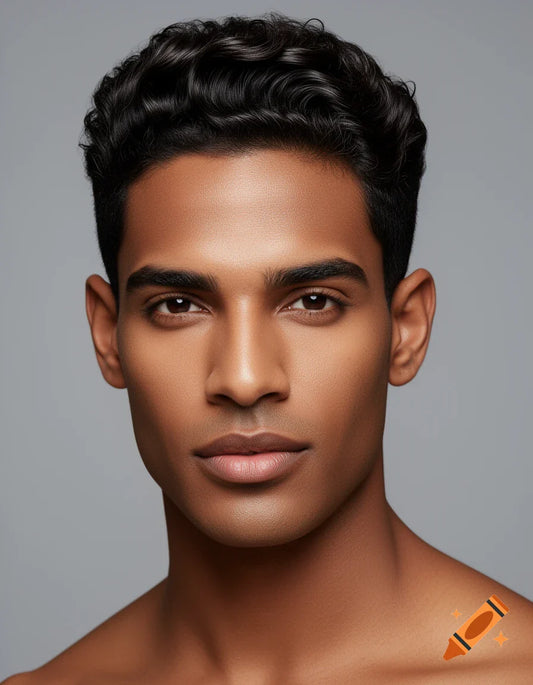 Man of color with wavy hair clean-shaven smooth face - shaving protocol for sensitive skin