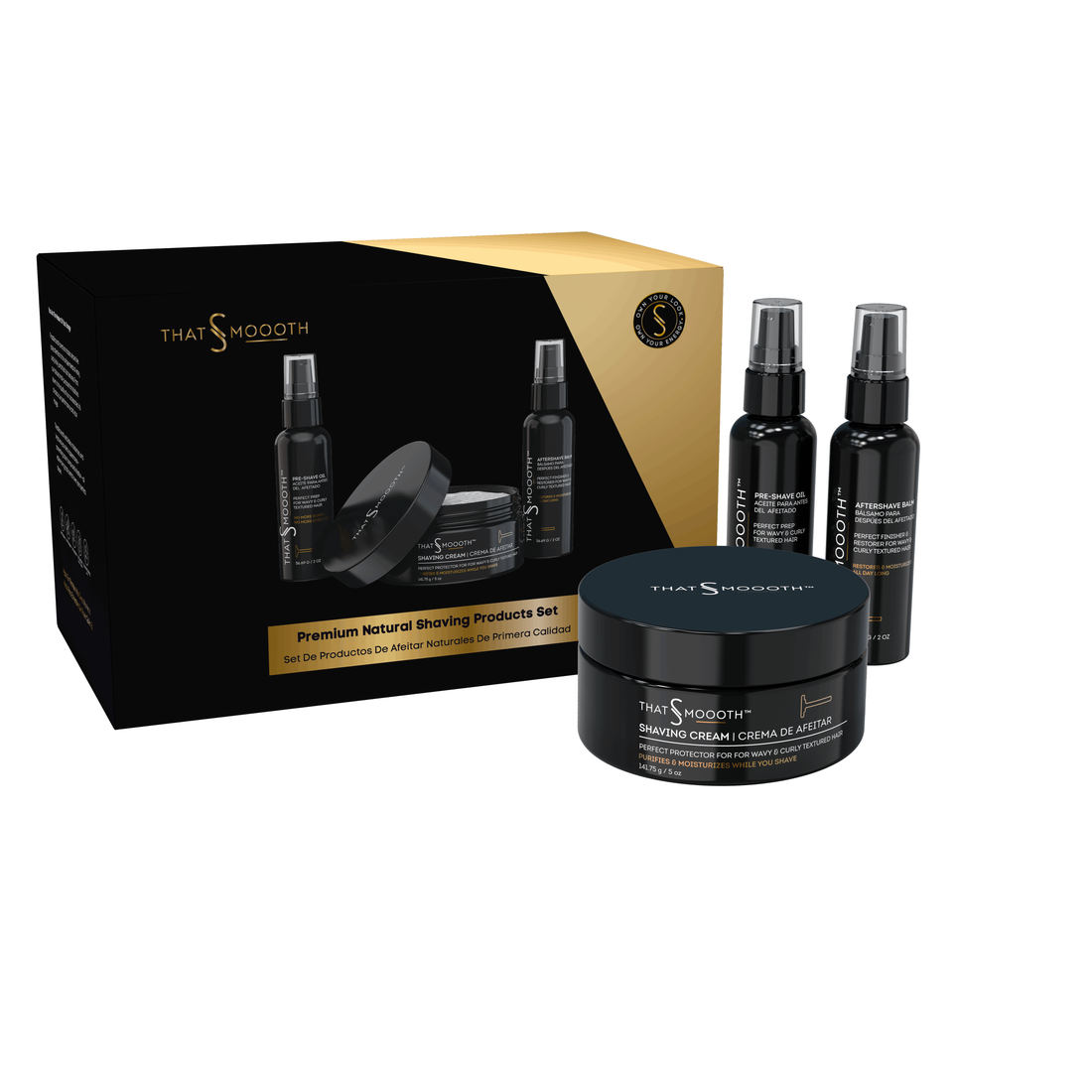 ThatsSmoooth Essentials Shaving System — the 3-step grooming ritual for Black men and men of color