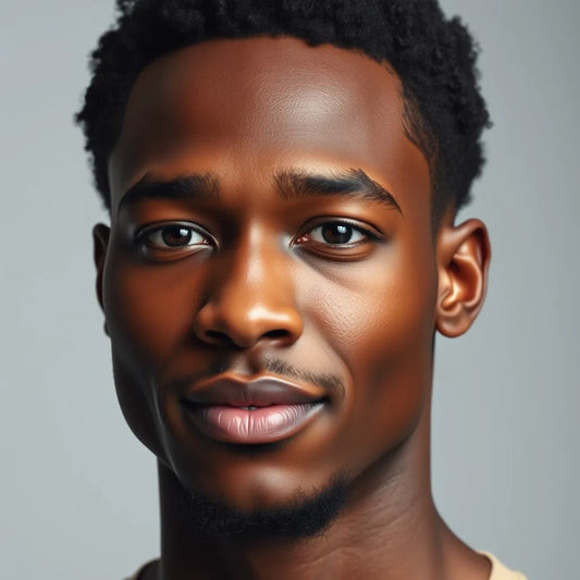 Black man with tight natural curly hair clean-shaven - razor bumps prevention guide for men of color