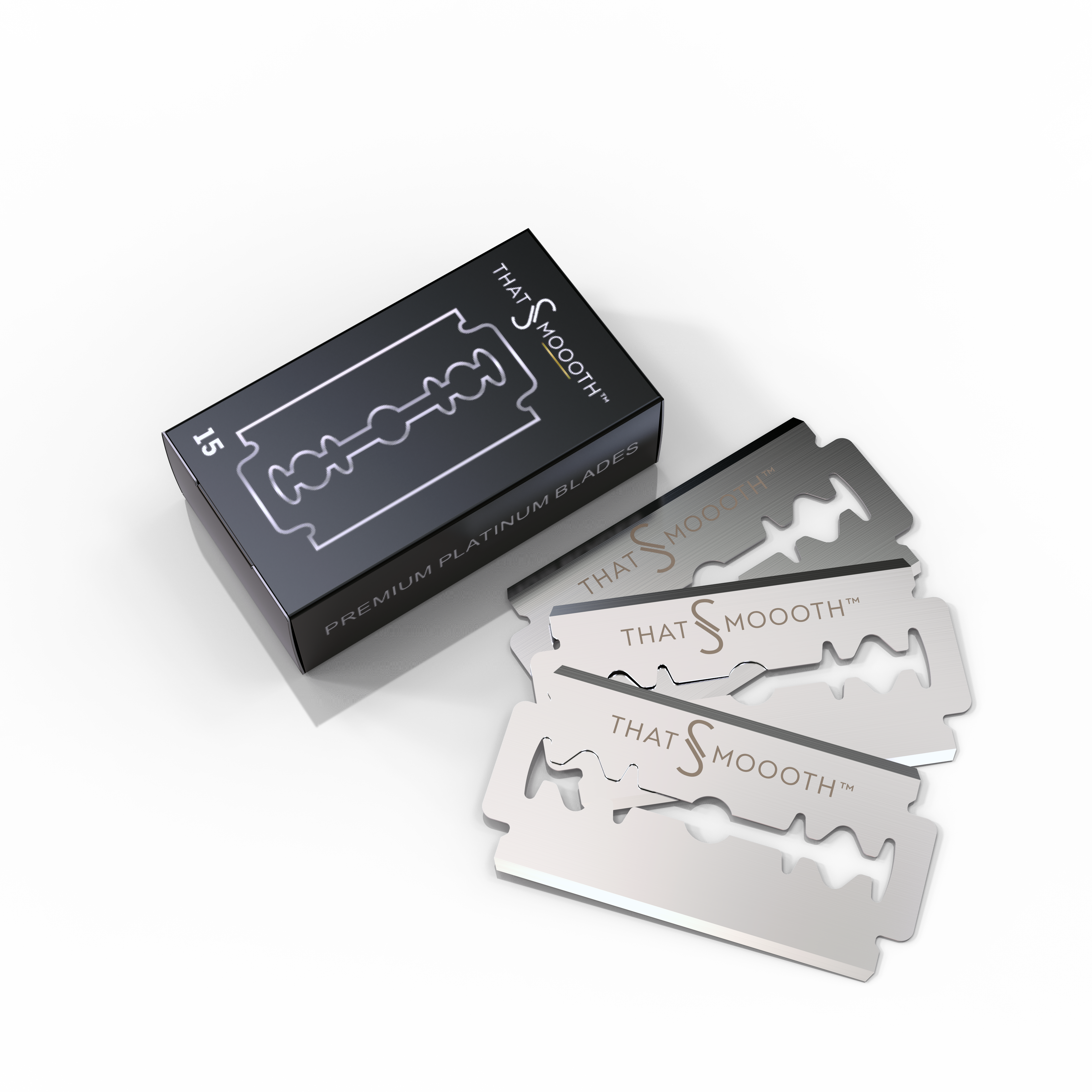 ThatsSmoooth Super Platinum Double Edge Razor Blades — 15-Pack Safety Razor Blades for Black Men, Latino Men & Men of Color